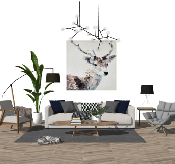 现代简约沙发组合su模型，现代简约沙发组合skp模型下载