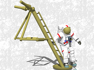 现代宇航员太空人草图大师模型，人物su模型下载