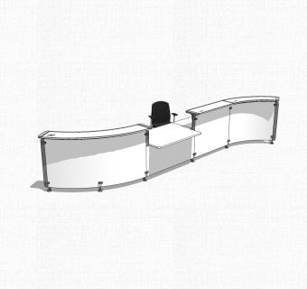 现代简约接待台草图大师模型，接待台sketchup模型下载