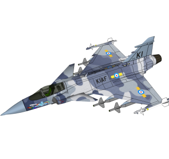 瑞典萨博JAS-39鹰狮战斗机草图大师模型，战斗机SU模型下载