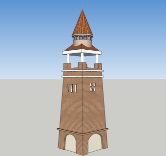 欧式景观塔草图大师模型，景观塔sketchup模型skp文件分享