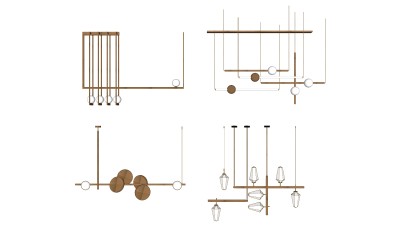 现代吊灯草图大师模型，吊灯sketchup模型
