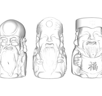 现代福禄寿草图大师模型，雕塑sketchup模型下载