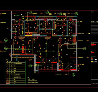 祥细家装户型图三居CAD，免费下载