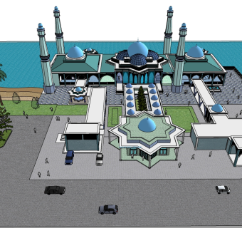 欧式休闲会所，sketchup模型免费下载