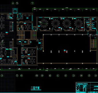 丰盛园海鲜酒店装修CAD图纸，海鲜酒店CAD平面布置图