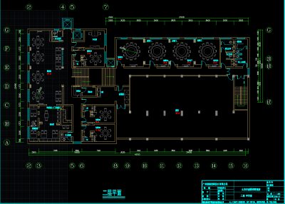 丰盛园海鲜酒店装修CAD图纸，海鲜酒店CAD平面布置图