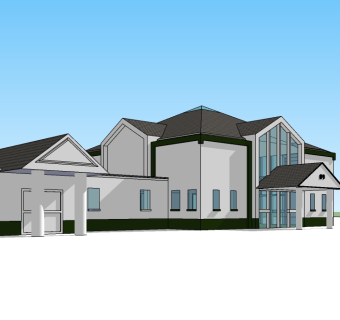 现代独栋别墅su模型下载，别墅草图大师模型分享