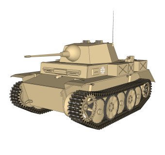 德国二号Luchs坦克su模型，坦克草图大师模型下载