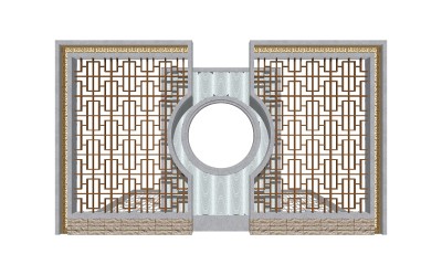 现代景观墙SU模型下载，景观墙skb模型分享