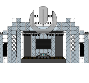 现代舞台草图大师模型，舞台SU模型下载