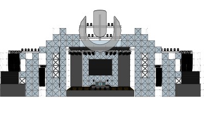 现代舞台草图大师模型，舞台SU模型下载
