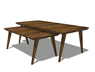 现代实木餐桌su模型，<em>简易</em>桌子sketchup模型下载