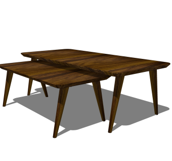 现代实木餐桌su模型，简易桌子sketchup模型下载