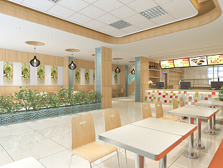 小清新快餐厅施工图CAD图纸，餐厅cad设计图纸下载