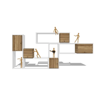 现代装饰柜草图大师模型，装饰柜sketchup模型下载