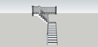 现代楼梯草图大师模型，楼梯sketchup模型下载