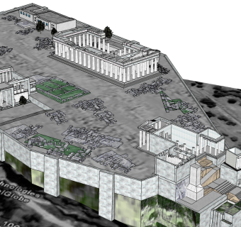 雅典卫城建筑草图大师模型下载、雅典卫城su模型下载