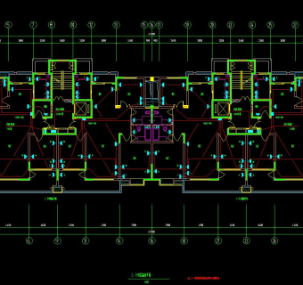 小区两栋住宅楼电气设计施工图CAD图纸