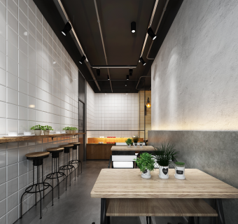 西厢记餐厅施工图，餐厅CAD建筑图纸下载