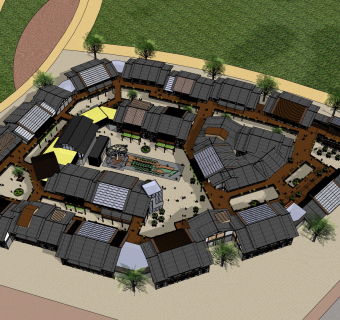 中式商业街建筑草图大师模型，商业广场sketchup模型免费下载