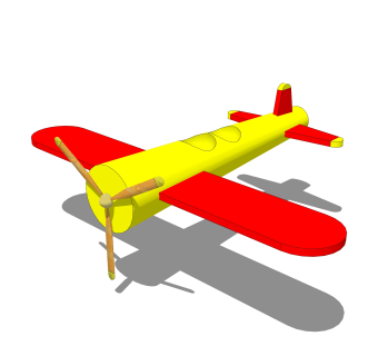 现代飞机玩具草图大师模型，玩具su模型下载