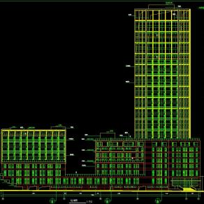 办公写字楼建筑设计图纸，办公楼CAD建筑工程图纸下载