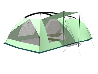 现代简约户外帐篷skb文件，帐篷sketchup模型下载