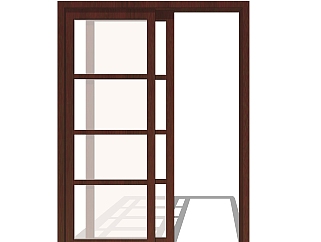 现代中式门草图大师模型，室内门SU模型下载