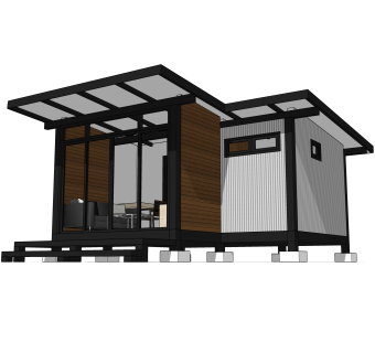 现代简约别墅su模型设计下载，别墅外观草图大师模型分享