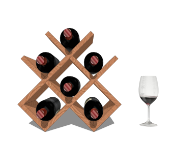 现代小酒架草图大师模型，酒架sketchup模型下载