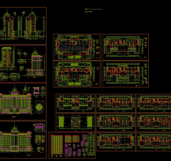 十层行政办公楼设计图纸，办公楼CAD施工图纸下载