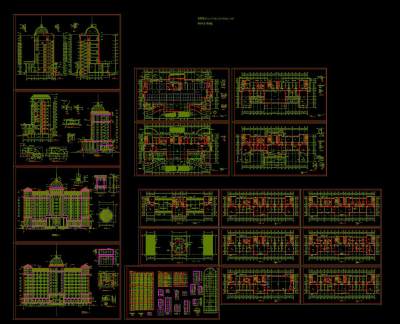 十层行政办公楼设计图纸，办公楼CAD施工图纸下载