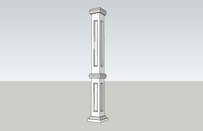 美式石膏柱柱子草图大师模型，柱子sketchup模型下载