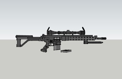 现代狙击枪草图大师模型，狙击枪sketchup模型