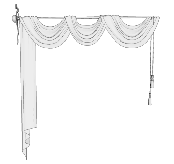 现代窗帘草图大师模型下载、现代窗帘su模型下载