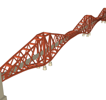 现代桥梁草图大师模型下载，sketchup桥梁su模型分享