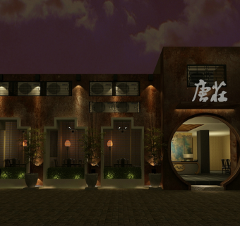 混搭风天畞茶楼CAD施工图，茶楼建筑施工图设计下载