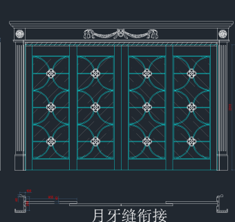 原创整木家居实木垭口门头CAD图库带拆料单，垭口CAD建筑图纸下载