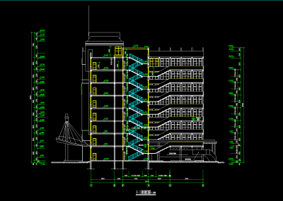 学校综合楼建筑施工图，教学楼CAD施工图纸下载