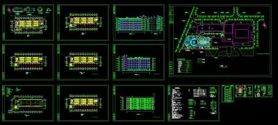 集美大学教学楼全套图，大学cad设计图纸下载