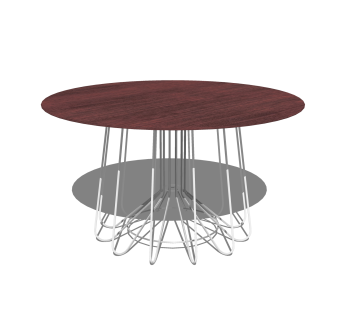 现代实木餐桌su模型，圆桌吃饭桌子草图大师模型下载