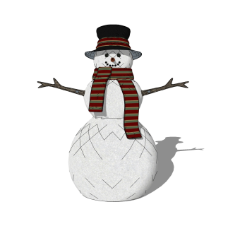 现代儿童雪人玩具草图大师模型，雪人sketchup模型免费下载