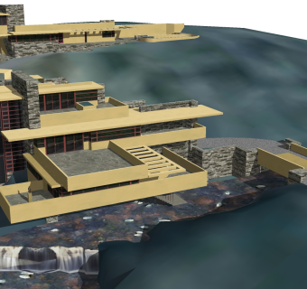 弗兰克·劳埃德·赖特流水别墅草图大师模型下载