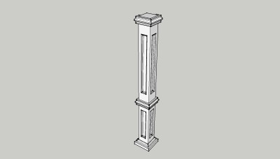 转角罗马柱草图大师模型，转角罗马柱sketchup模型下载