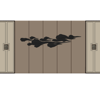 新中式背景墙草图大师模型，背景墙skb文件下载