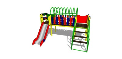 现代儿童滑滑梯草图大师模型，滑滑梯su模型下载