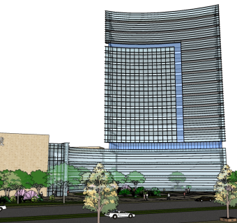 城市酒店草图大师模型下载、城市酒店su模型下载