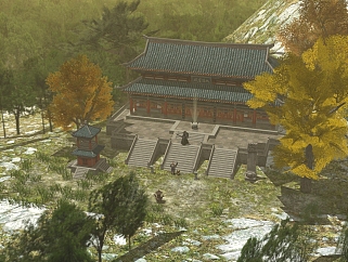 中式寺庙免费su模型下载、寺庙草图大师模型下载