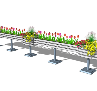 现代花箱sketchup模型下载，花箱草图大师模型下载